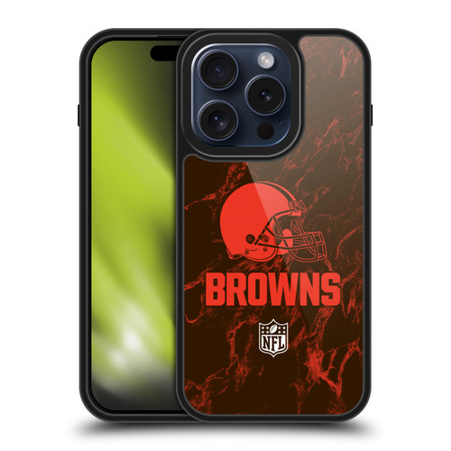 NFL Cleveland Browns Graphics Coloured Marble Gel Armour Case For Apple iPhone 15 Pro