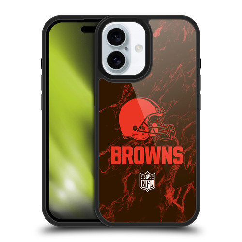 NFL Cleveland Browns Graphics Coloured Marble Gel Armour Case For Apple iPhone 16