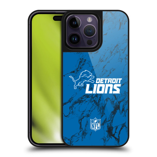 NFL Detroit Lions Graphics Coloured Marble Gel Armour Case For Apple iPhone 14 Pro Max