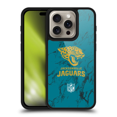 NFL Jacksonville Jaguars Graphics Coloured Marble Gel Armour Case For Apple iPhone 16 Pro