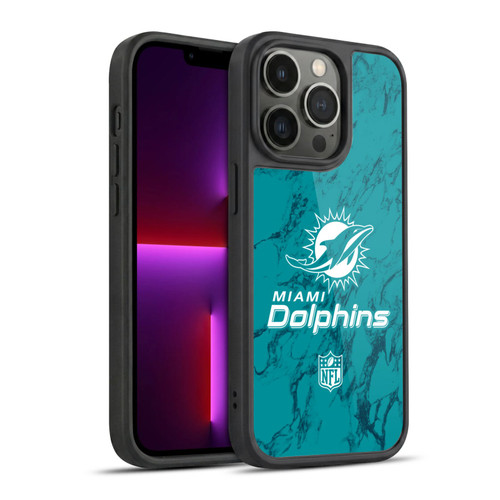 NFL Miami Dolphins Graphics Coloured Marble Gel Armour Case For Apple iPhone 13 Pro