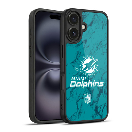 NFL Miami Dolphins Graphics Coloured Marble Gel Armour Case For Apple iPhone 16
