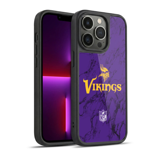 NFL Minnesota Vikings Graphics Coloured Marble Gel Armour Case For Apple iPhone 13 Pro