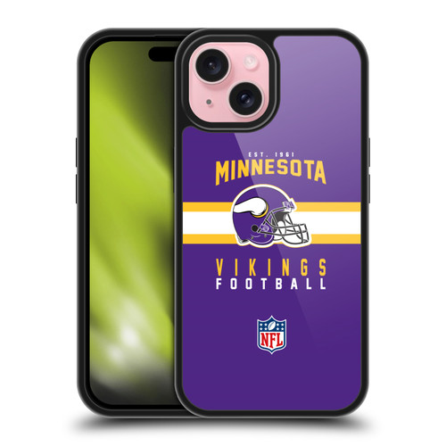 NFL Minnesota Vikings Graphics Helmet Typography Gel Armour Case For Apple iPhone 15