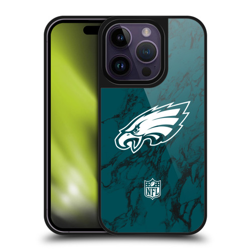NFL Philadelphia Eagles Graphics Coloured Marble Gel Armour Case For Apple iPhone 14 Pro