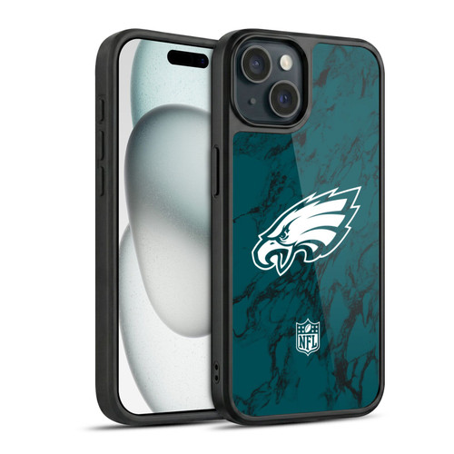 NFL Philadelphia Eagles Graphics Coloured Marble Gel Armour Case For Apple iPhone 15