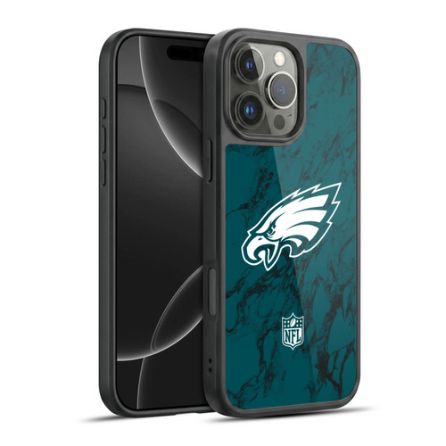 NFL Philadelphia Eagles Graphics Coloured Marble Gel Armour Case For Apple iPhone 16 Pro Max