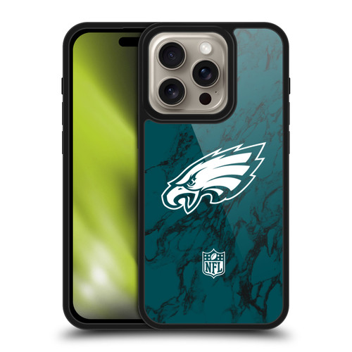NFL Philadelphia Eagles Graphics Coloured Marble Gel Armour Case For Apple iPhone 16 Pro