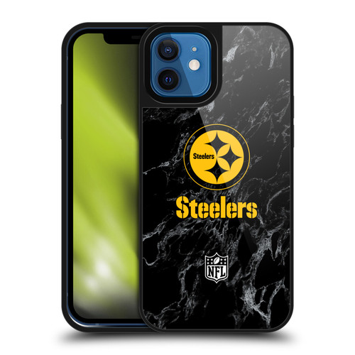NFL Pittsburgh Steelers Graphics Coloured Marble Gel Armour Case For Apple iPhone 12 / iPhone 12 Pro