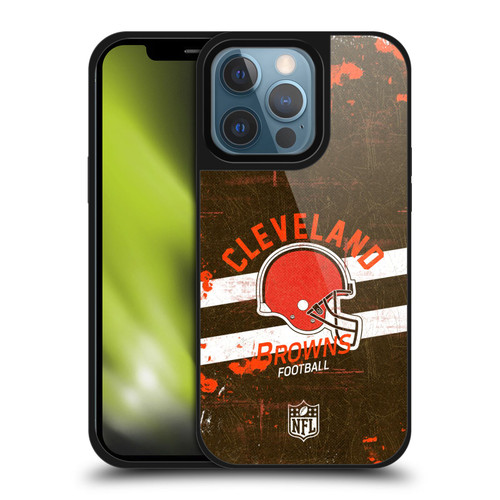 NFL Cleveland Browns Logo Art Helmet Distressed Gel Armour Case For Apple iPhone 13 Pro