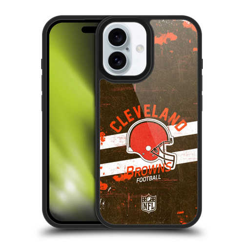 NFL Cleveland Browns Logo Art Helmet Distressed Gel Armour Case For Apple iPhone 16