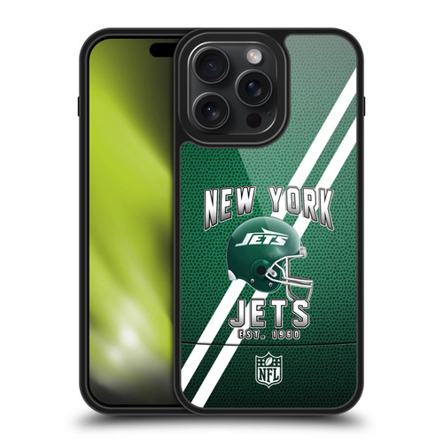 NFL New York Jets Logo Art Football Stripes Gel Armour Case For Apple iPhone 15 Pro Max