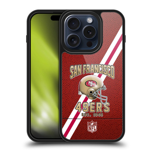 NFL San Francisco 49ers Logo Art Football Stripes Gel Armour Case For Apple iPhone 15 Pro