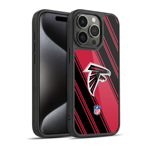 NFL Atlanta Falcons Artwork Stripes Gel Armour Case For Apple iPhone 15 Pro