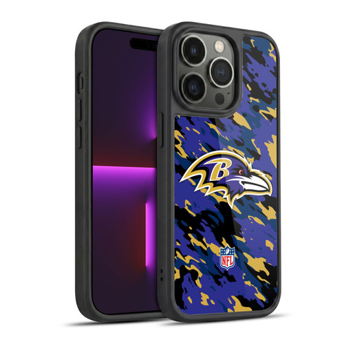 NFL Baltimore Ravens Logo Camou Gel Armour Case For Apple iPhone 14 Pro