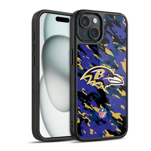 NFL Baltimore Ravens Logo Camou Gel Armour Case For Apple iPhone 15