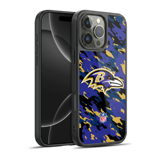 NFL Baltimore Ravens Logo Camou Gel Armour Case For Apple iPhone 16 Pro Max