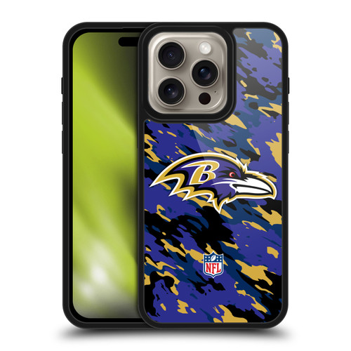NFL Baltimore Ravens Logo Camou Gel Armour Case For Apple iPhone 16 Pro
