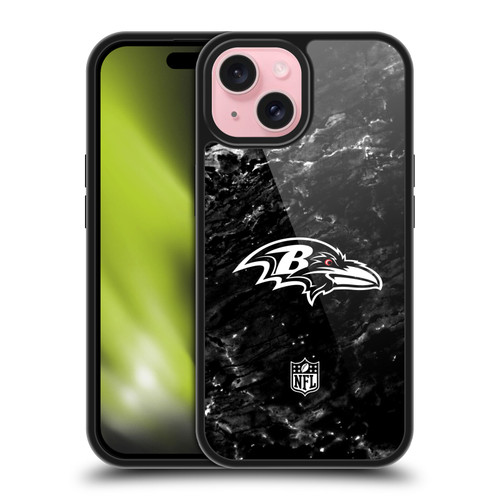 NFL Baltimore Ravens Artwork Marble Gel Armour Case For Apple iPhone 15