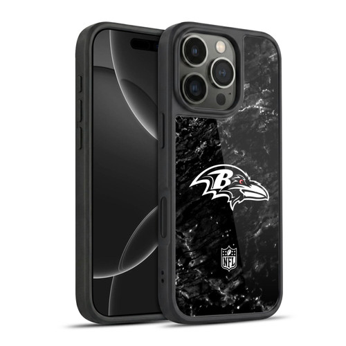 NFL Baltimore Ravens Artwork Marble Gel Armour Case For Apple iPhone 16 Pro