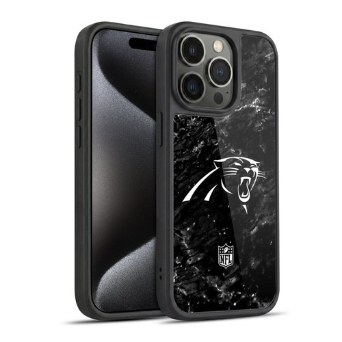 NFL Carolina Panthers Artwork Marble Gel Armour Case For Apple iPhone 15 Pro