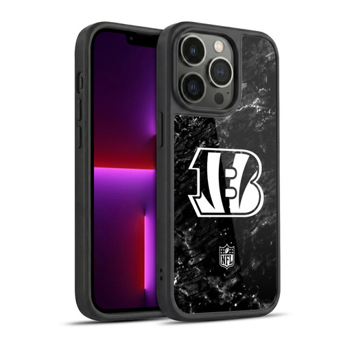 NFL Cincinnati Bengals Artwork Marble Gel Armour Case For Apple iPhone 13 Pro