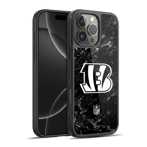 NFL Cincinnati Bengals Artwork Marble Gel Armour Case For Apple iPhone 16 Pro Max