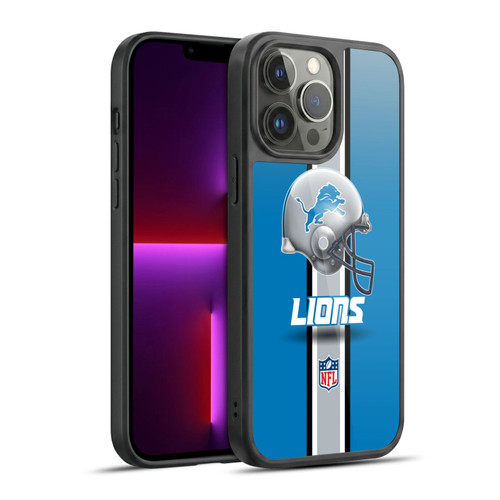 NFL Detroit Lions Logo Helmet Gel Armour Case For Apple iPhone 13 Pro Max