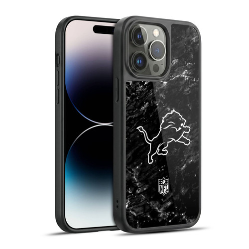 NFL Detroit Lions Artwork Marble Gel Armour Case For Apple iPhone 14 Pro Max