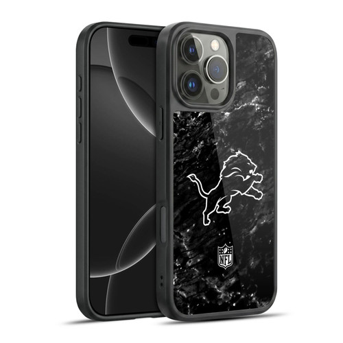 NFL Detroit Lions Artwork Marble Gel Armour Case For Apple iPhone 16 Pro Max