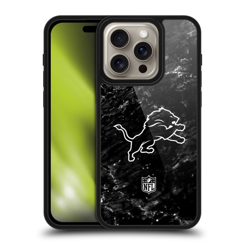 NFL Detroit Lions Artwork Marble Gel Armour Case For Apple iPhone 16 Pro