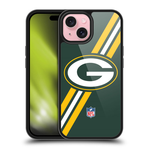 NFL Green Bay Packers Logo Stripes Gel Armour Case For Apple iPhone 15