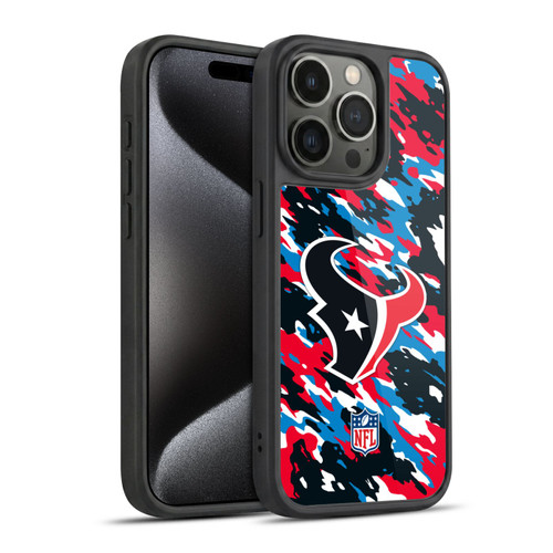 NFL Houston Texans Logo Camou Gel Armour Case For Apple iPhone 15 Pro