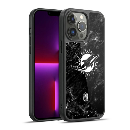 NFL Miami Dolphins Artwork Marble Gel Armour Case For Apple iPhone 13 Pro Max