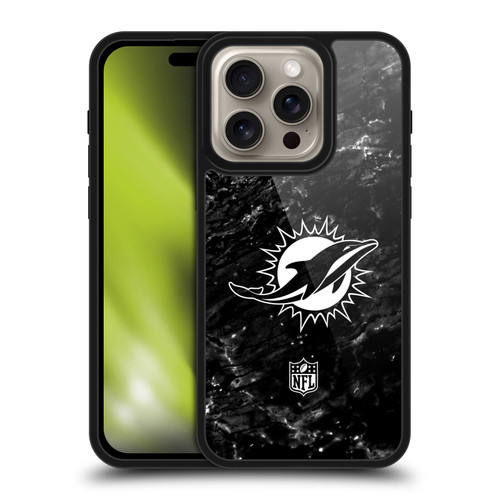 NFL Miami Dolphins Artwork Marble Gel Armour Case For Apple iPhone 16 Pro