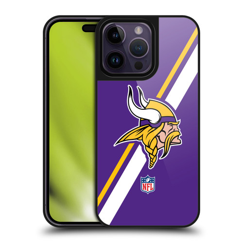 NFL Minnesota Vikings Logo Stripes Gel Armour Case For Apple iPhone 14 Pro Max
