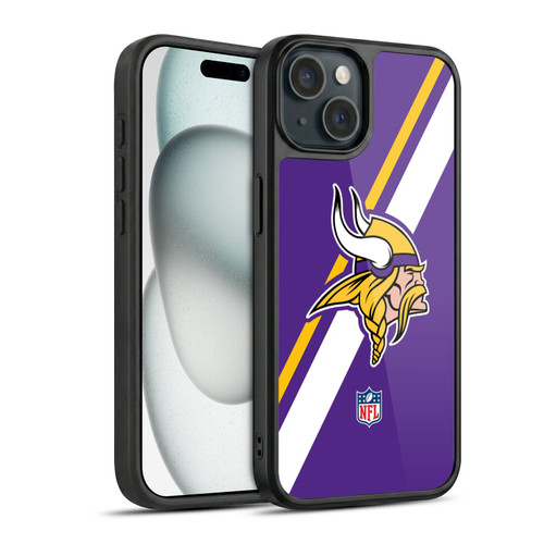 NFL Minnesota Vikings Logo Stripes Gel Armour Case For Apple iPhone 15