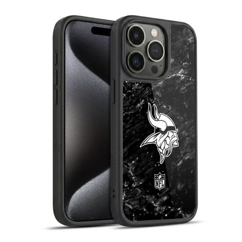 NFL Minnesota Vikings Artwork Marble Gel Armour Case For Apple iPhone 15 Pro