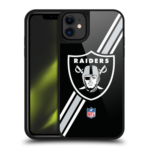 NFL Las Vegas Raiders Logo Stripes Gel Armour Case For Apple iPhone 11