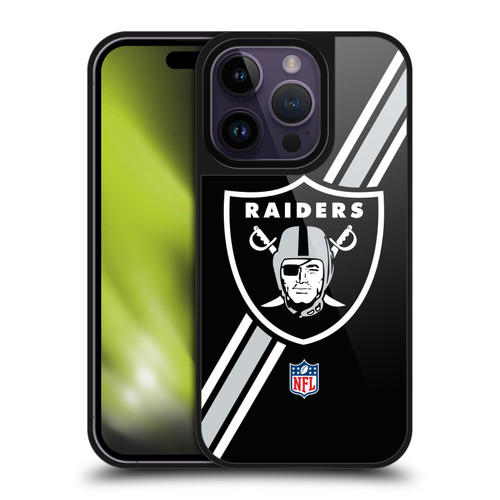 NFL Las Vegas Raiders Logo Stripes Gel Armour Case For Apple iPhone 14 Pro