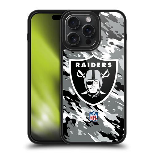 NFL Las Vegas Raiders Logo Camou Gel Armour Case For Apple iPhone 15 Pro Max