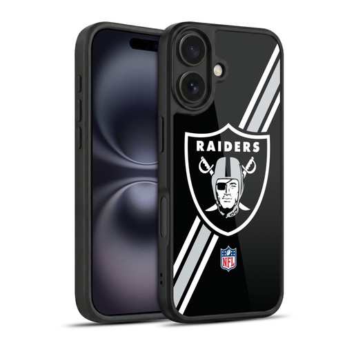 NFL Las Vegas Raiders Logo Stripes Gel Armour Case For Apple iPhone 16
