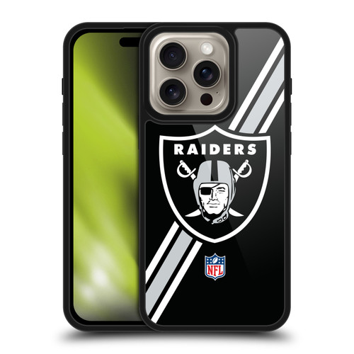 NFL Las Vegas Raiders Logo Stripes Gel Armour Case For Apple iPhone 16 Pro