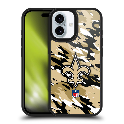 NFL New Orleans Saints Logo Camou Gel Armour Case For Apple iPhone 16 NFL New Orleans Saints Logo Camou Gel Armour Case For Apple iPhone 16