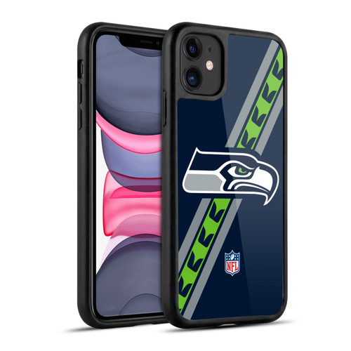 NFL Seattle Seahawks Logo Stripes Gel Armour Case For Apple iPhone 11