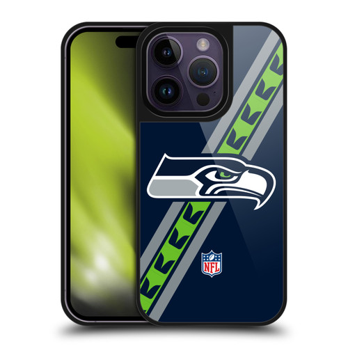 NFL Seattle Seahawks Logo Stripes Gel Armour Case For Apple iPhone 14 Pro