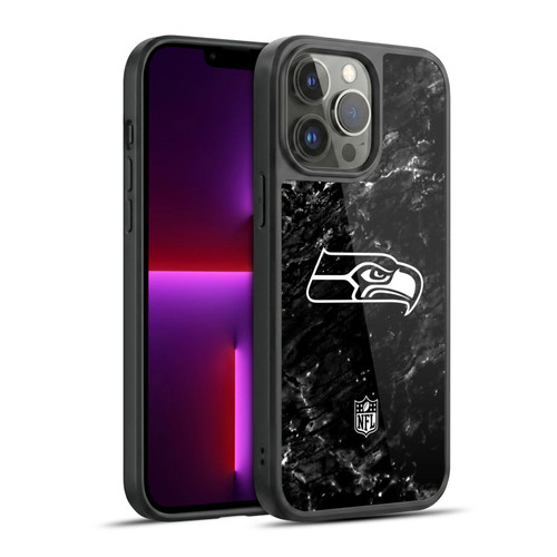 NFL Seattle Seahawks Artwork Marble Gel Armour Case For Apple iPhone 13 Pro Max