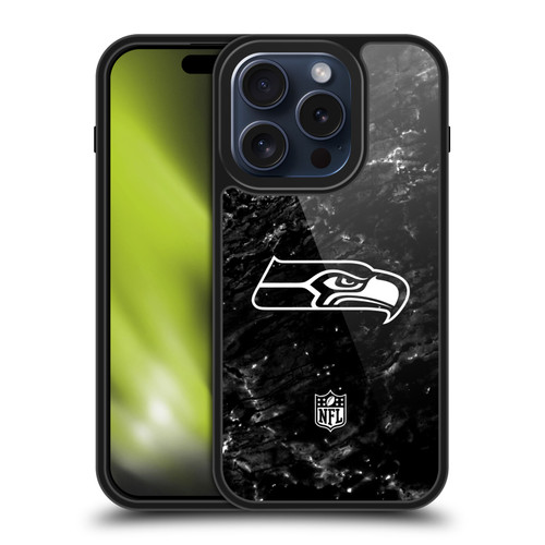 NFL Seattle Seahawks Artwork Marble Gel Armour Case For Apple iPhone 15 Pro