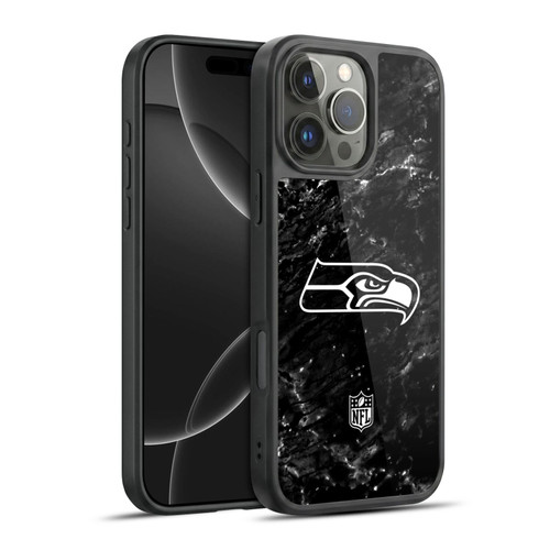 NFL Seattle Seahawks Artwork Marble Gel Armour Case For Apple iPhone 16 Pro Max