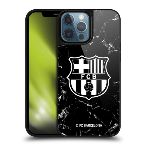 FC Barcelona Crest Patterns Black Marble Gel Armour Case For Apple iPhone 13 Pro Max